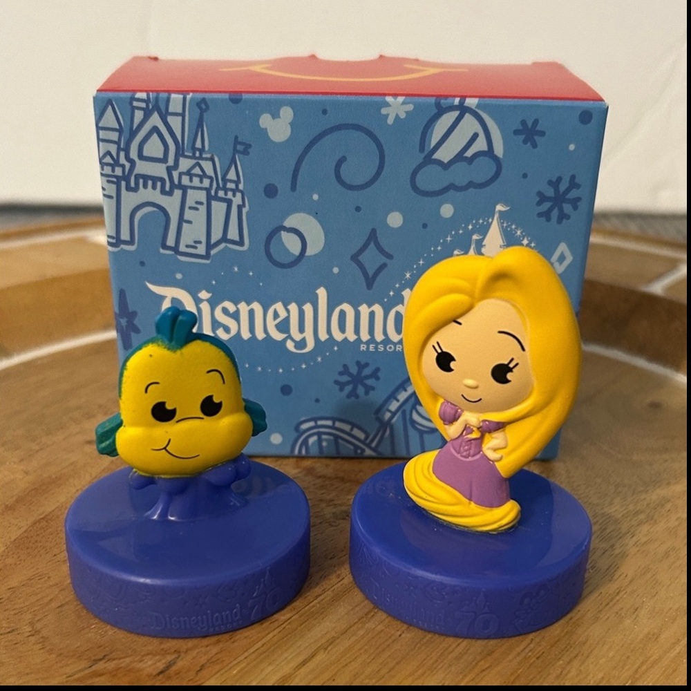 McDonald's Disneyland Happy Meal toys flounder and rapunzel